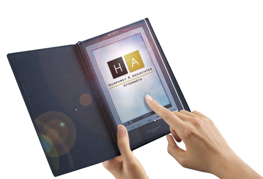 Device showing an eBook